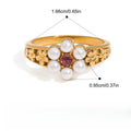 Pearl ring titanium steel ring