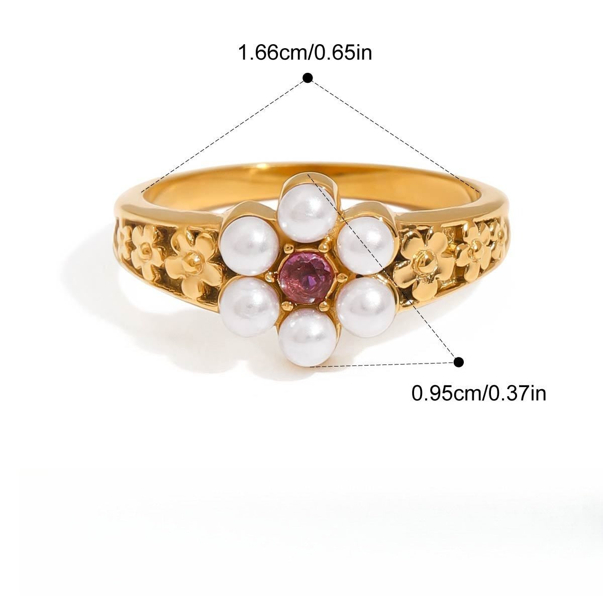 Pearl ring titanium steel ring
