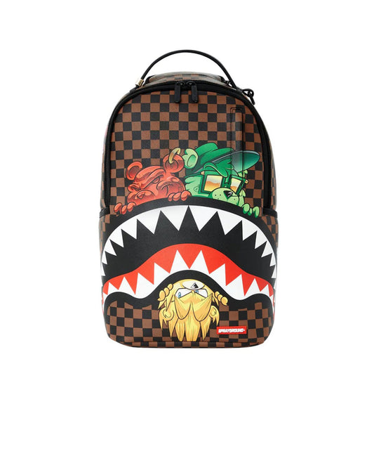 Sprayground Sharks In Paris Characters Sneakin & Peekin DLXSV Backpack B5395