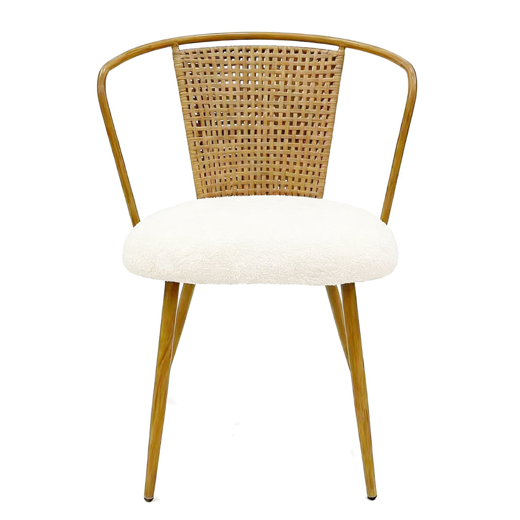 Dining Chairs With Wing Back Design For Kitchen (Set of 2) - Beige / Brown