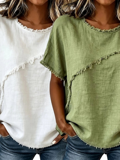 Women's Round-Neck Loose Short-Sleeve Top – 2-Pack Casual Tee