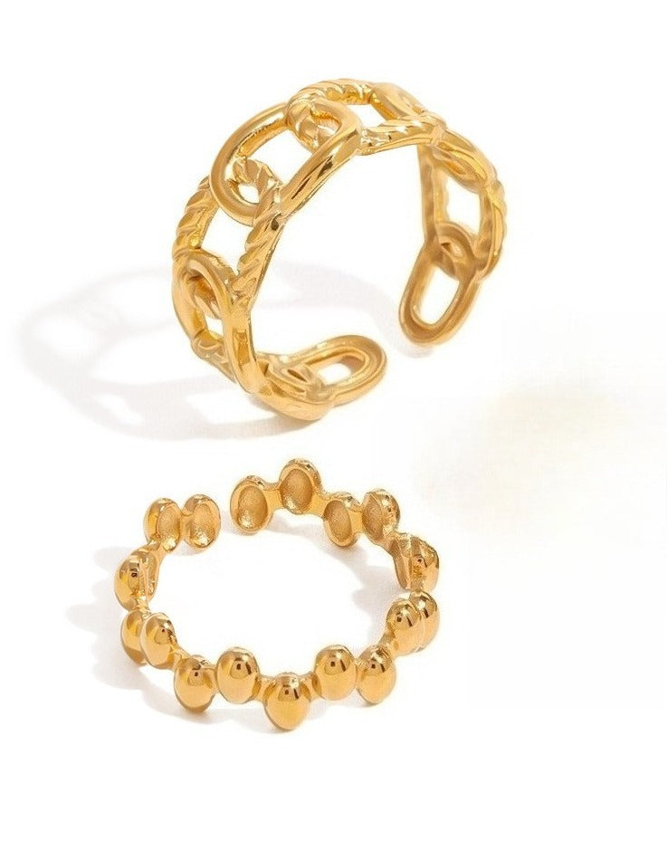 18K gold light luxury titanium steel ring