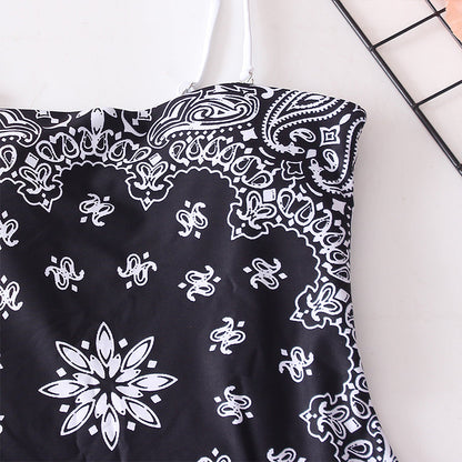 High Cut One Piece Swimsuit Women Print Bathing Suits Sexy Swimwear