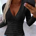 Women’s Pleated V-Neck Top