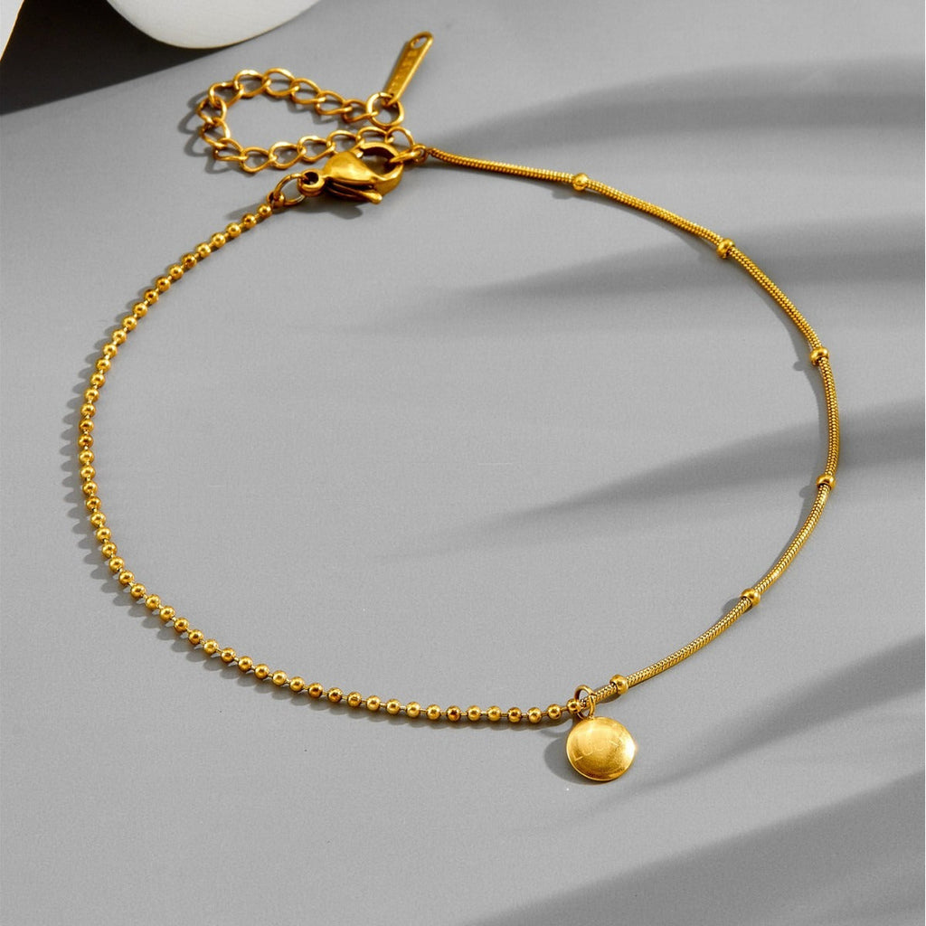 18K gold versatile ins style personalized fashion titanium steel anklet