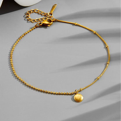 18K gold versatile ins style personalized fashion titanium steel anklet