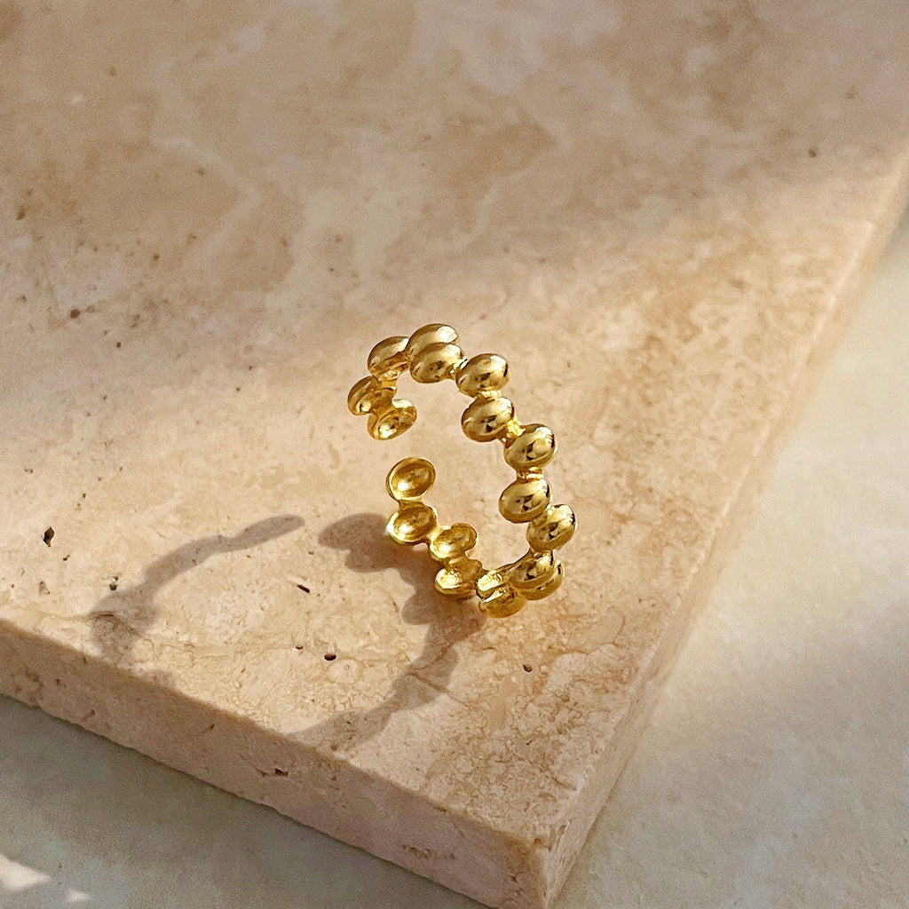 18K gold light luxury titanium steel ring
