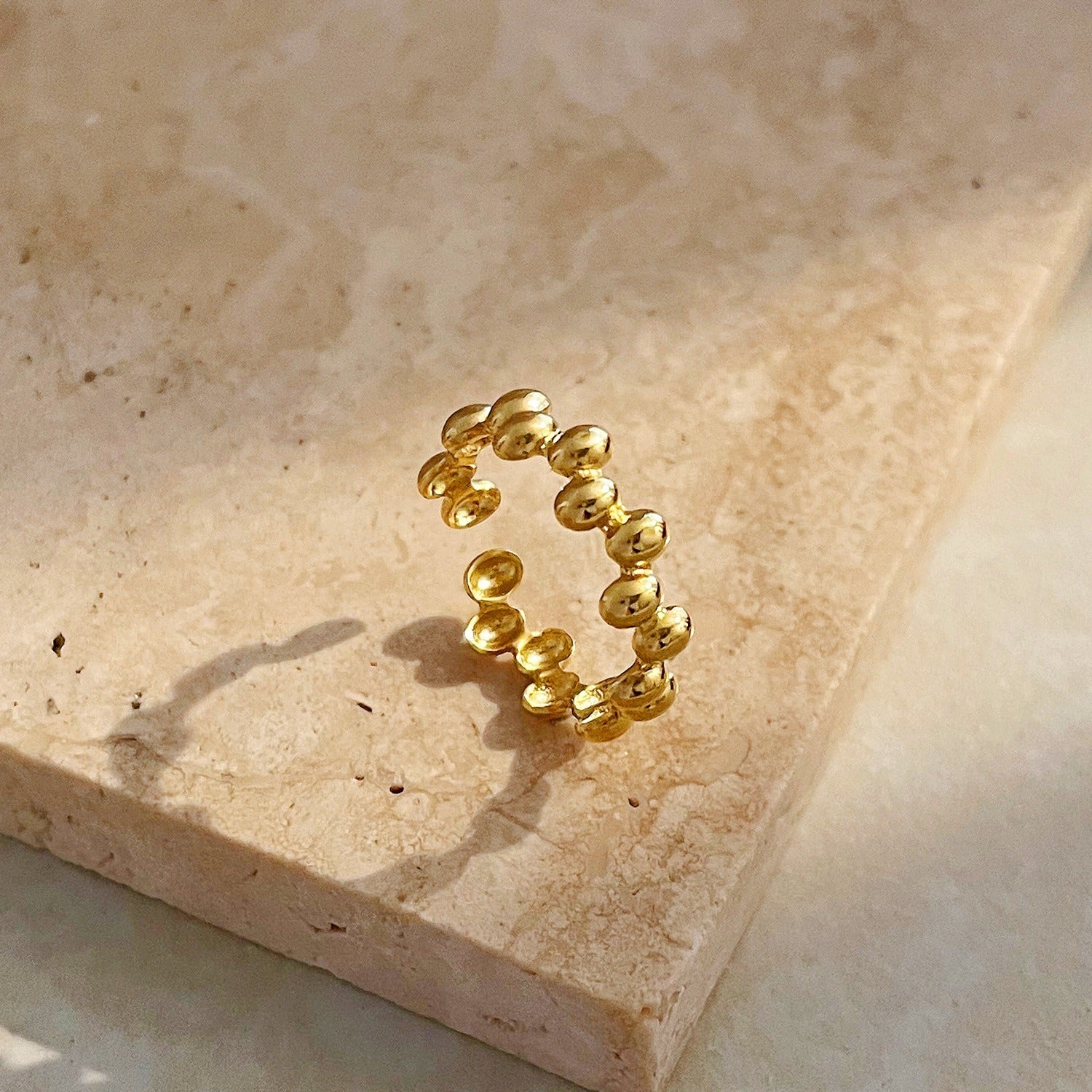 18K gold light luxury titanium steel ring