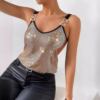 ✨ Women's Summer Sequined Suspender Chain Vest Top