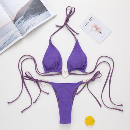 Sexy Thong Bikini Set Halter Swimsuit Women String Bathing Suits Swimwear
