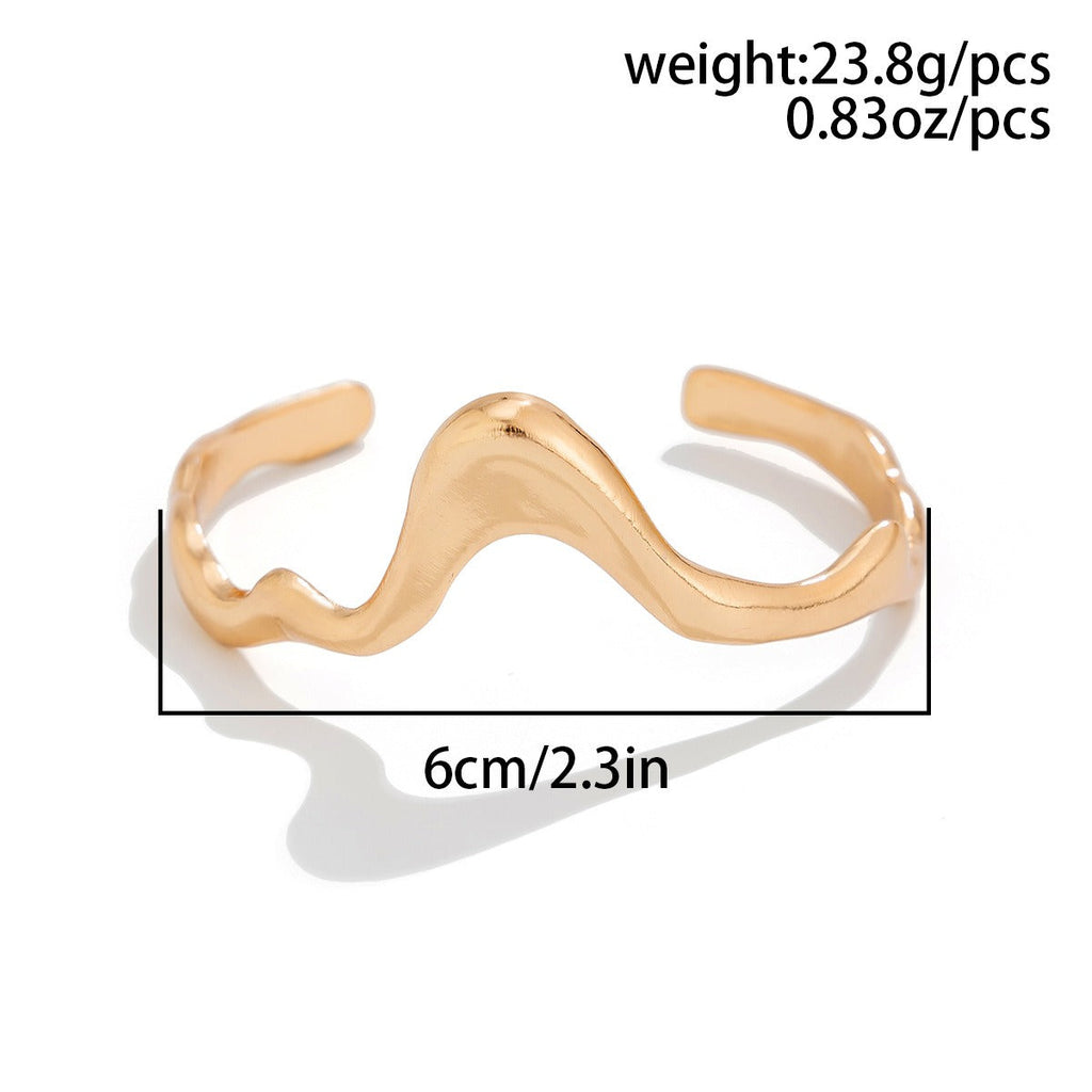 Personalized irregular geometric liquid lava metal anklet