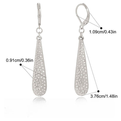 18K gold teardrop metal earrings