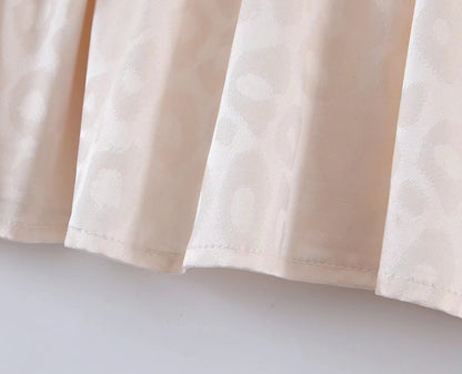 Summer Fresh Square Collar Puff Sleeve Printed High Waist A- line Dress for Women