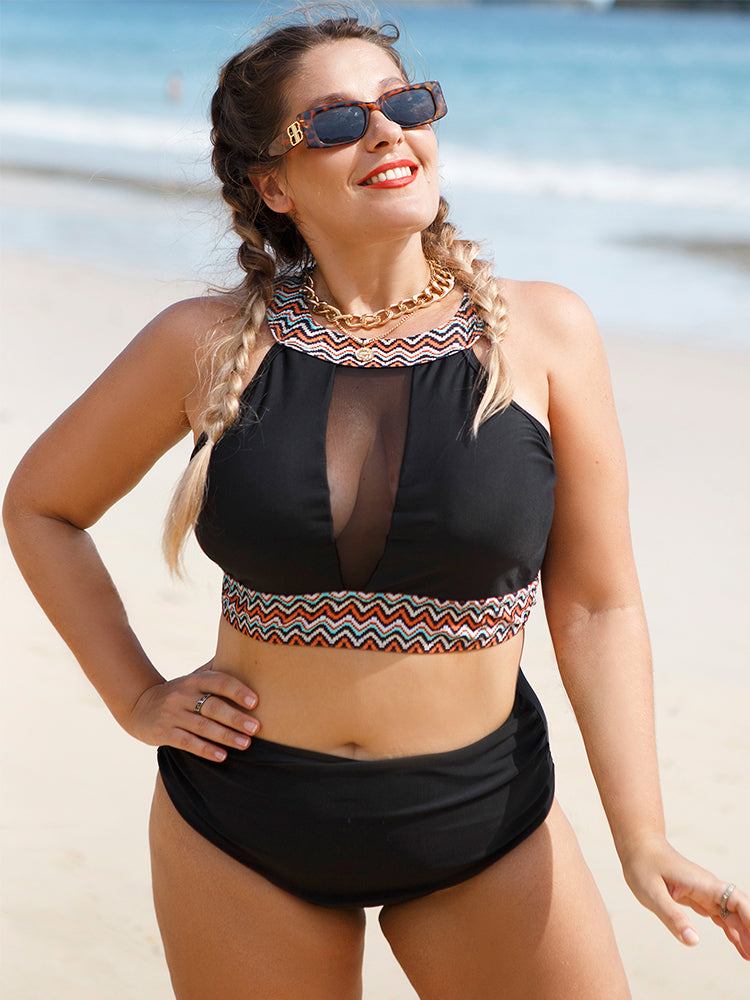Plus Size Solid Boho Sexy Bikinis Swimsuit Women Bathing Suits Swimwear