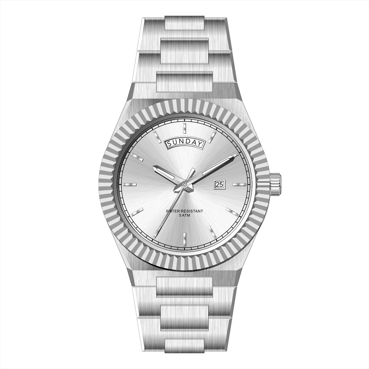 Business Gentleman's Log-Type Quartz Waterproof Steel Strap