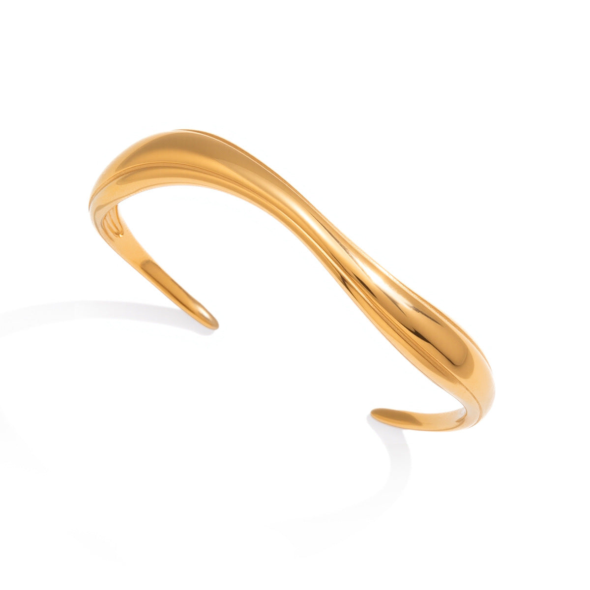 Gold Wave Open Cuff Bracelet Collection
