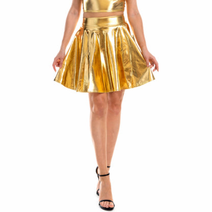 Big Swing Skirt Women Nightclub Stage Performance Wear Pleated Skirt Women