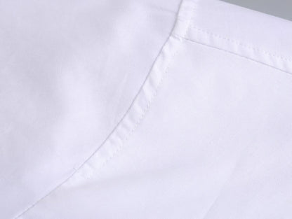 Summer Cotton Solid Color Loose-Fitting Women Shirt Front Rear Collared Poplin Long Sleeve Shirt for Women