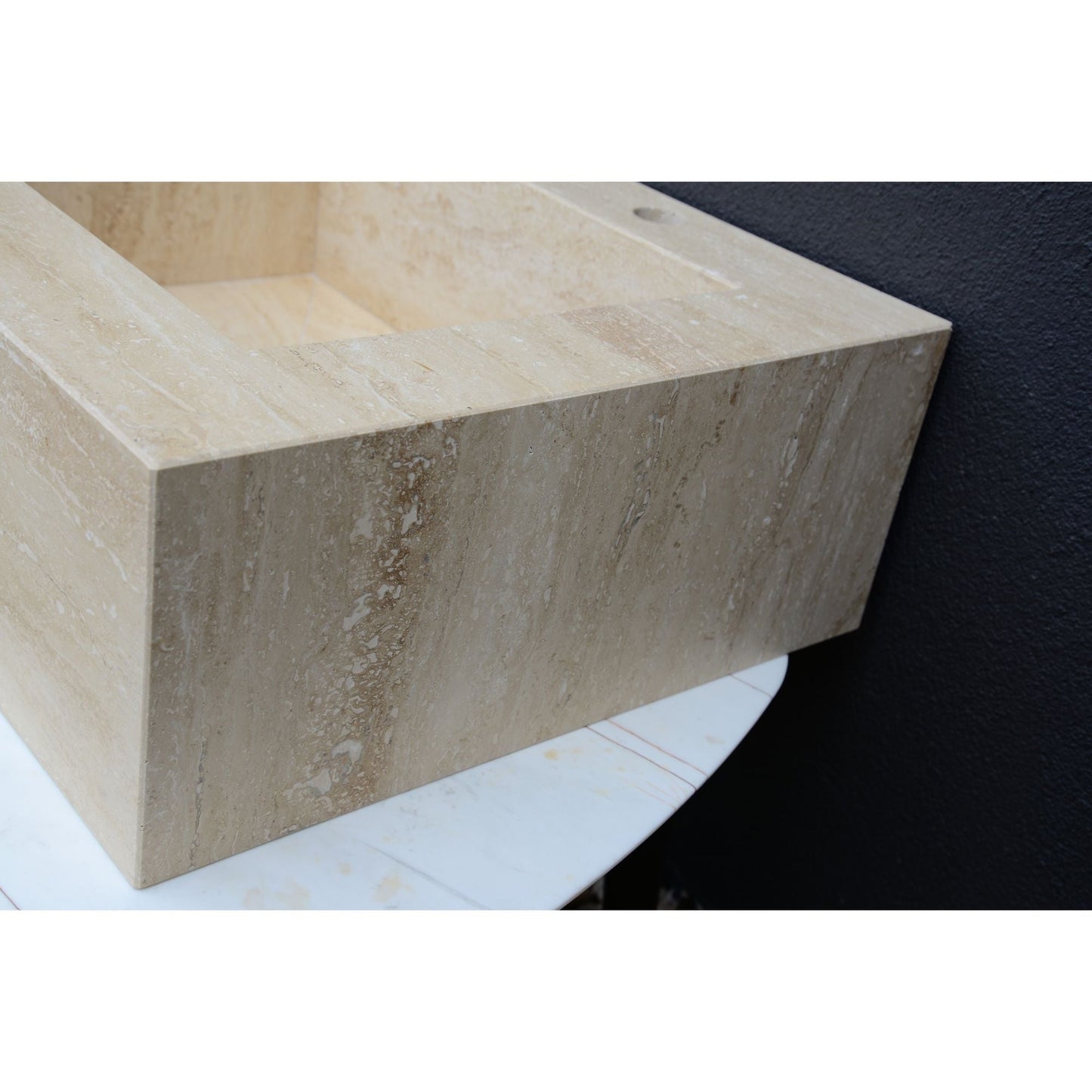 Travertine Bathroom Sink Handcrafted - Custom Artisanal Design