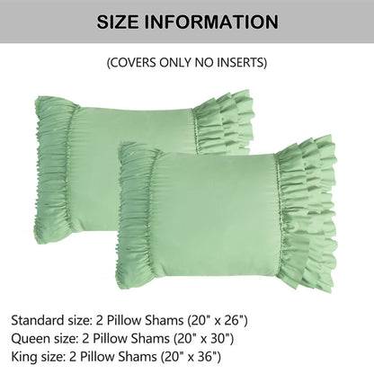 Closeout - Pack of 2 French Country Style Chic Ruffle Pillow Shams