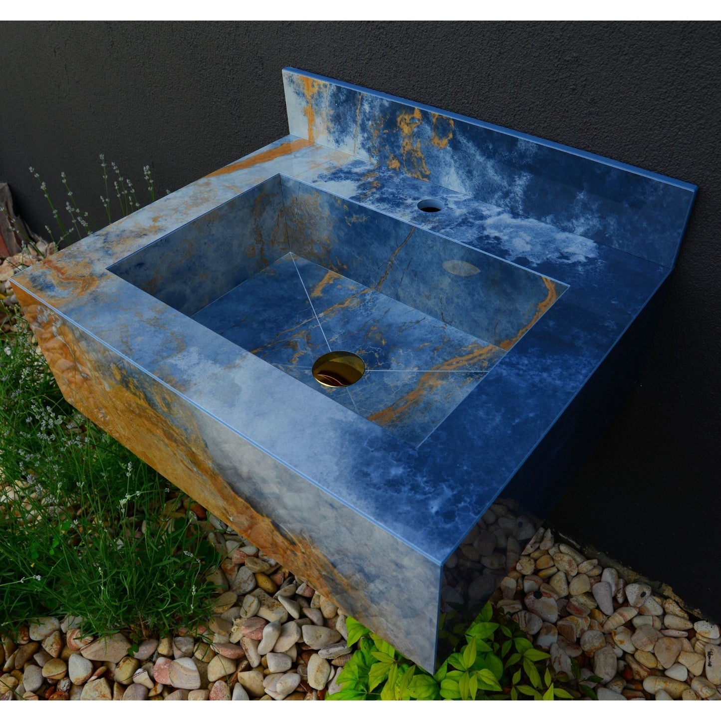 Ocean Blue Handcrafted Engineered Stone Sink - Italian Design