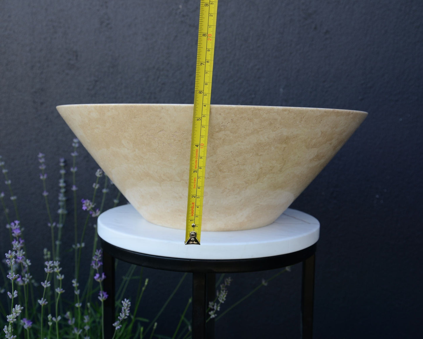 Handcrafted Light Beige Travertine Vessel Sink - Luxury Bathroom Vanity Countertop