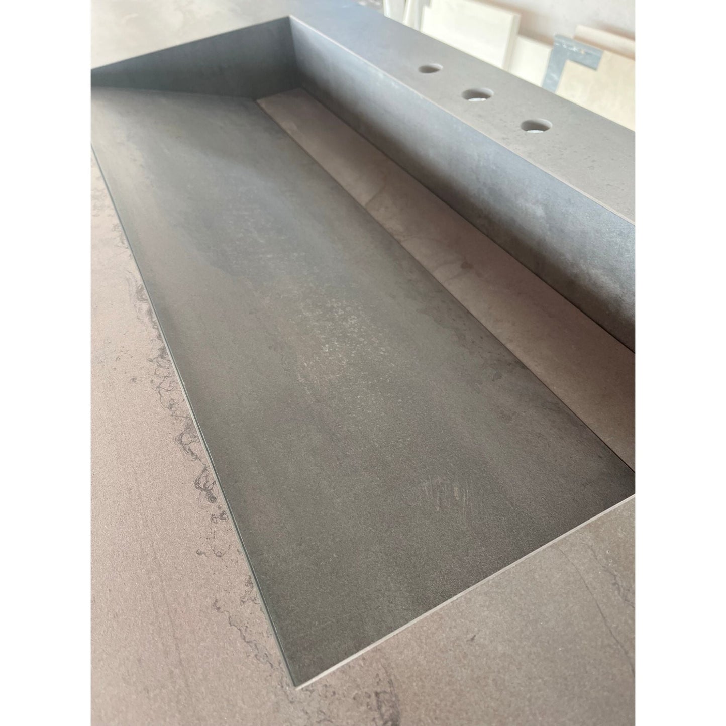Metal Dark Engineered Porcelain Handcrafted Kitchen Bathroom Sink - Natural Stone Look