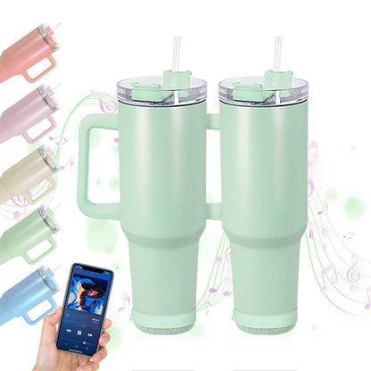 40oz Sublimation Macaroon Bluetooth Speaker Tumblers Stainless With Handle Tumblers