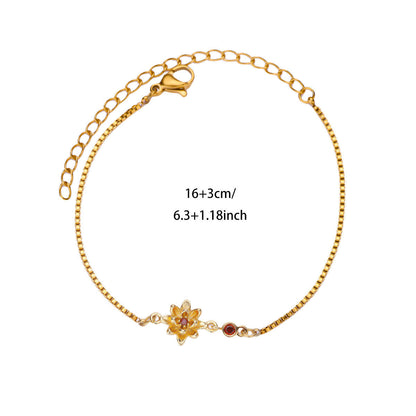 18 Gold December Birth Flower Bracelet
