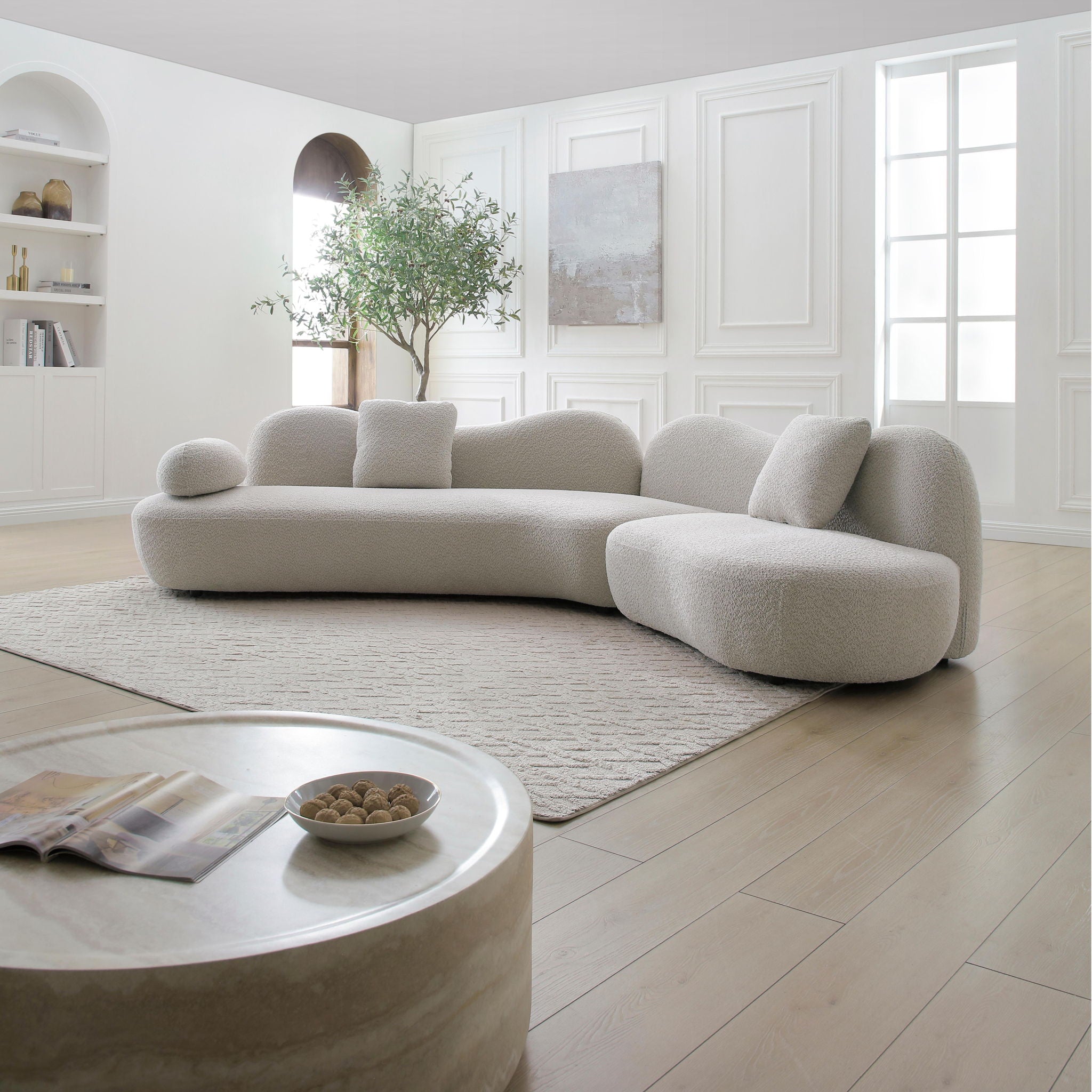 Modern Curved Modular 5 Seater Sofa