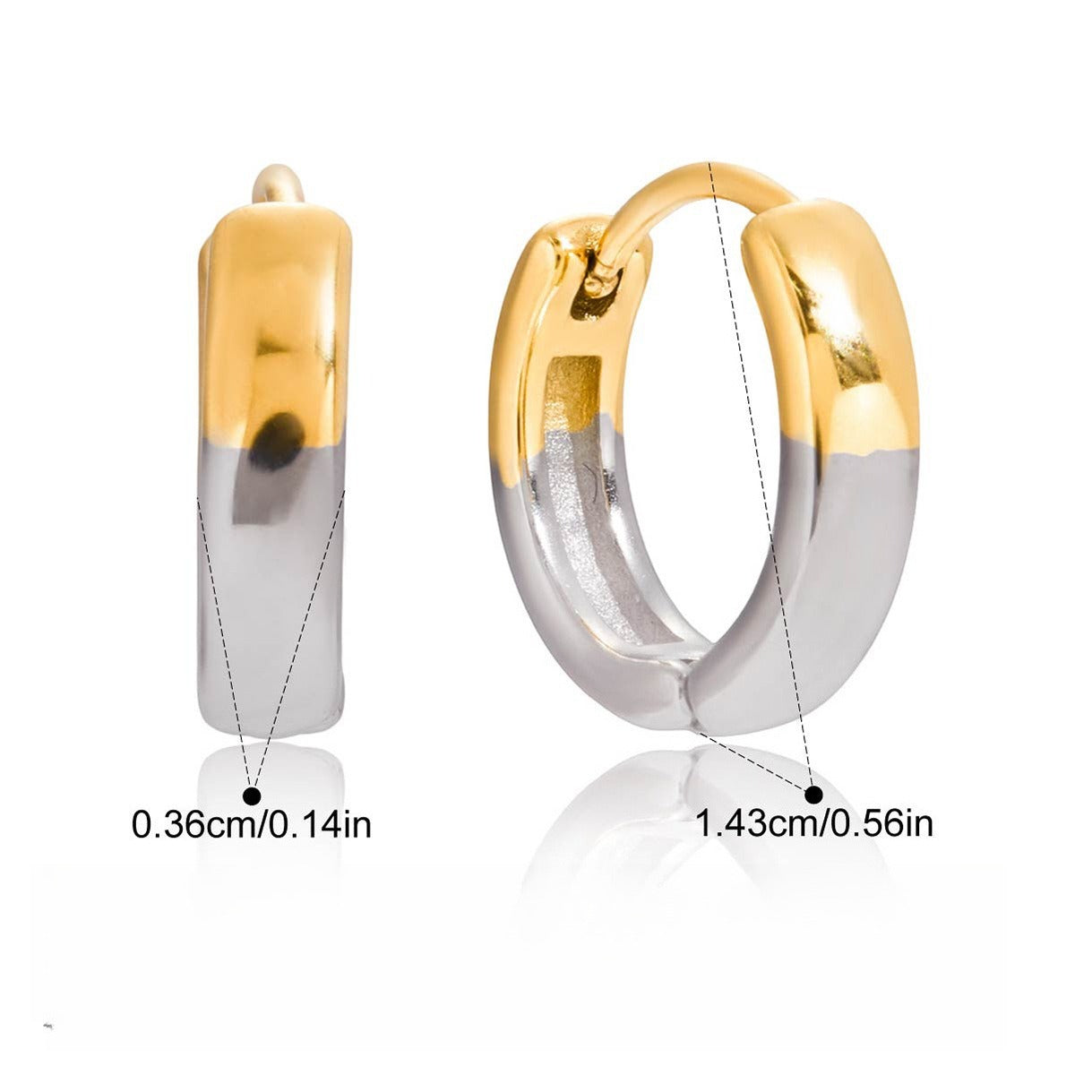 18K gold lightweight luxury and high-end hoop earrings/ear clips