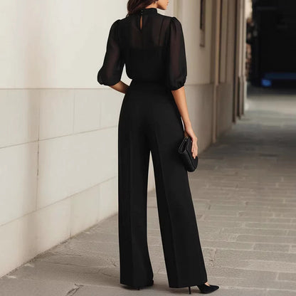 Women's Printed Short-Sleeve Wide-Leg Pants 3-Piece Set
