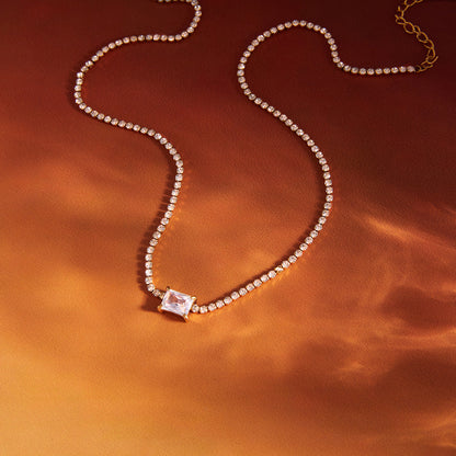 Stainless Steel Zircon Cross Necklace