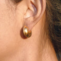 Chunky Stainless Steel C Hoop Earrings