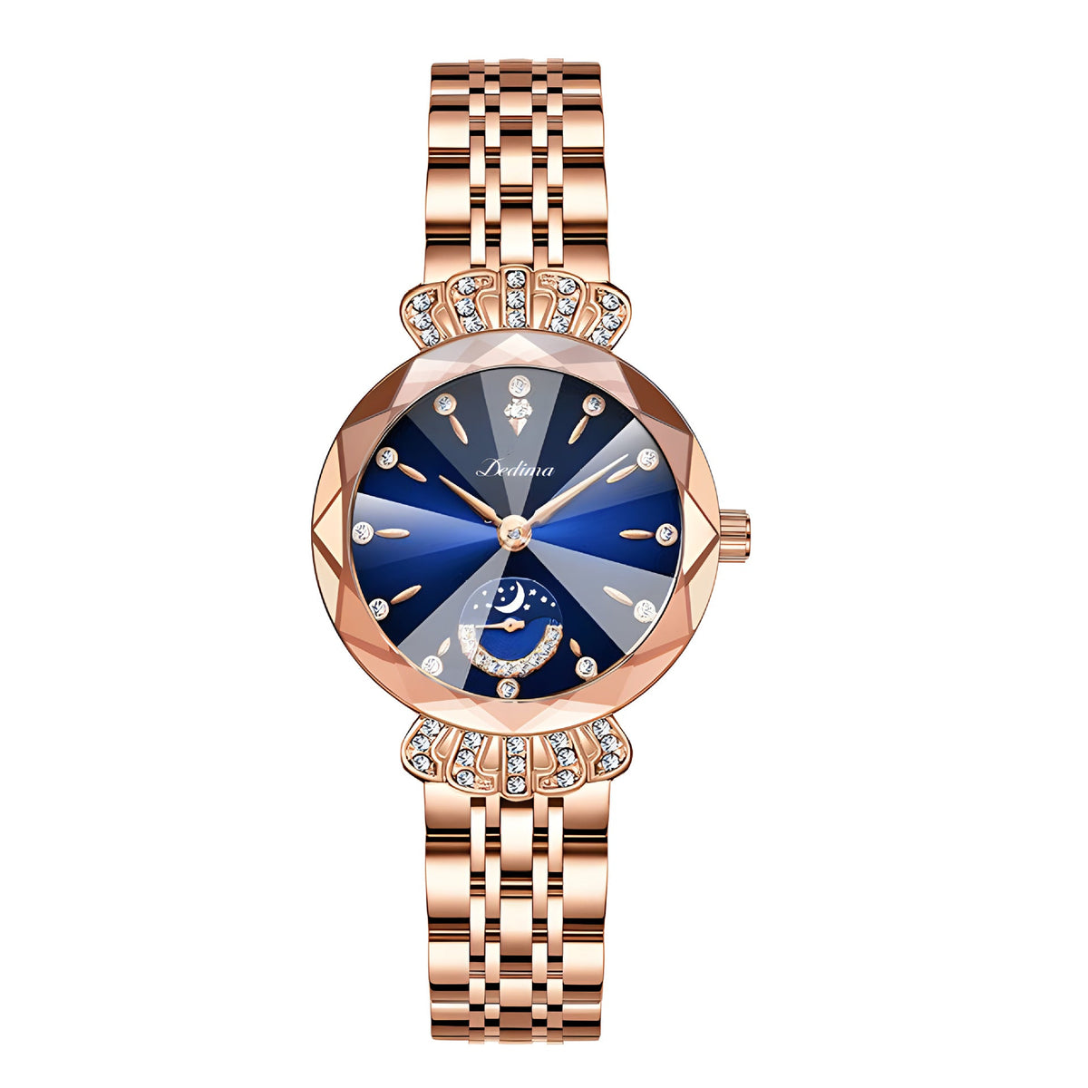 Womens Diamond-embellished Water-resistant Steel-band Casual Luxury Watch