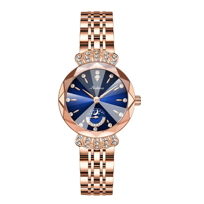 Womens Diamond-embellished Water-resistant Steel-band Casual Luxury Watch