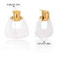 18K gold lightweight luxury enamel stud earrings