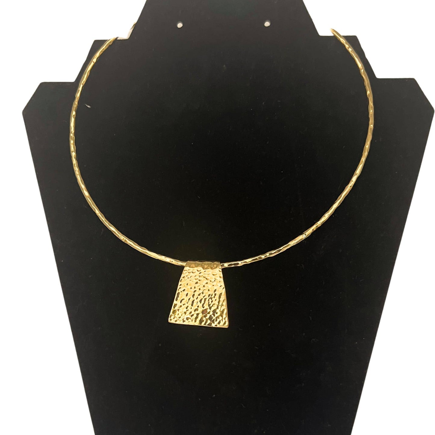 Hammered Brass Pendant Choker Necklace for Women | Addis