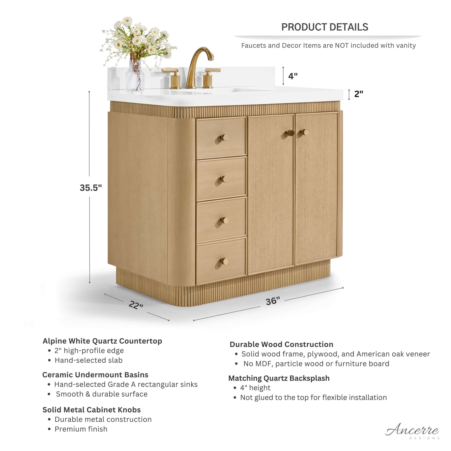 Aston 36" Bath Vanity Set