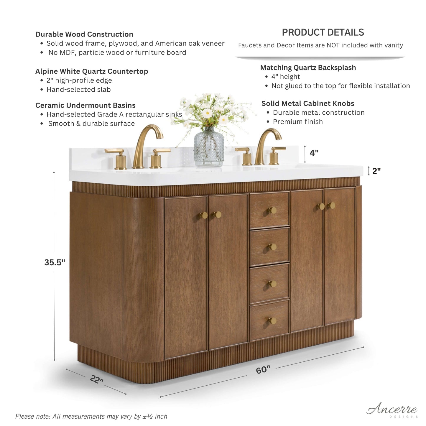 Aston 60" Bath Vanity Set
