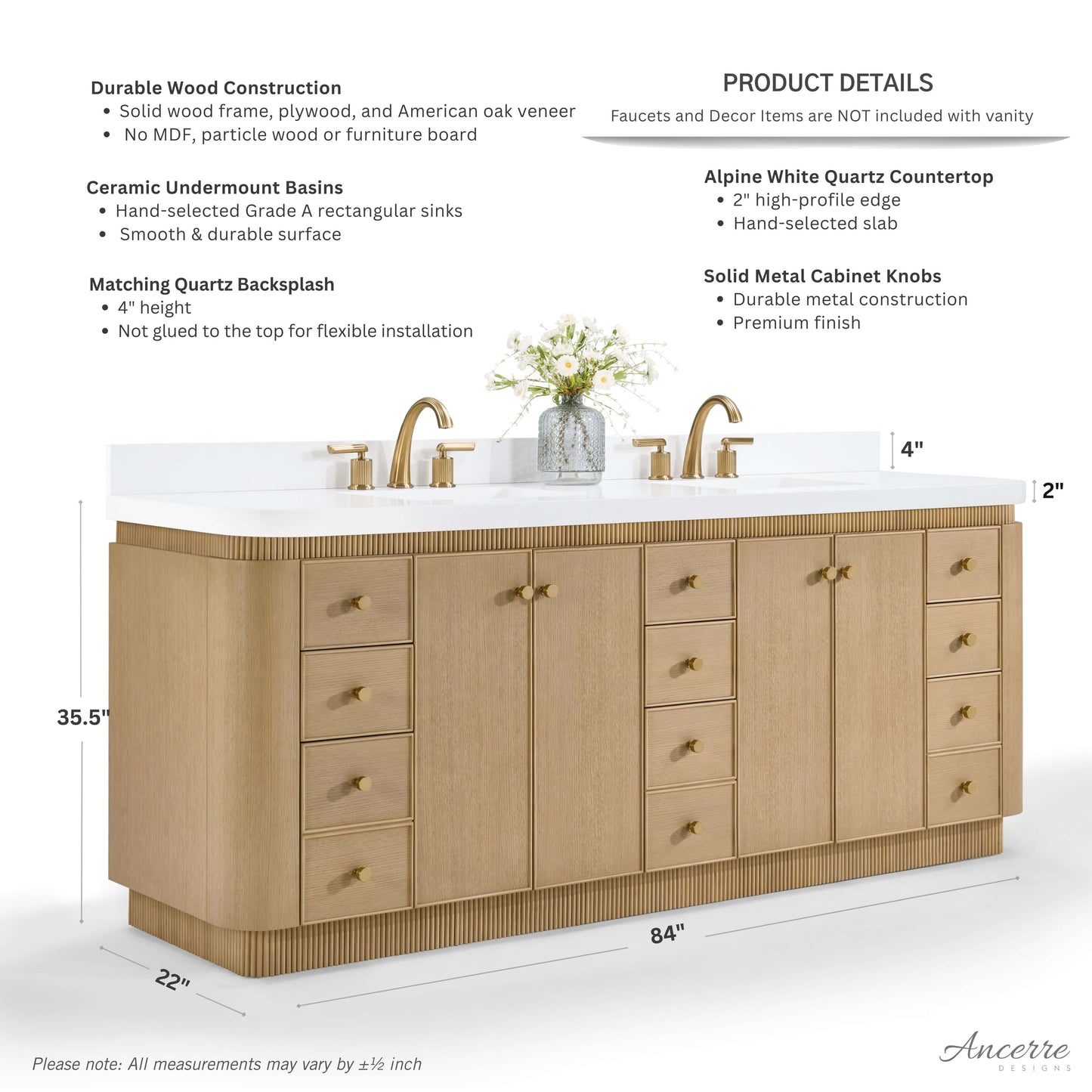 Aston 84" Bath Vanity Set