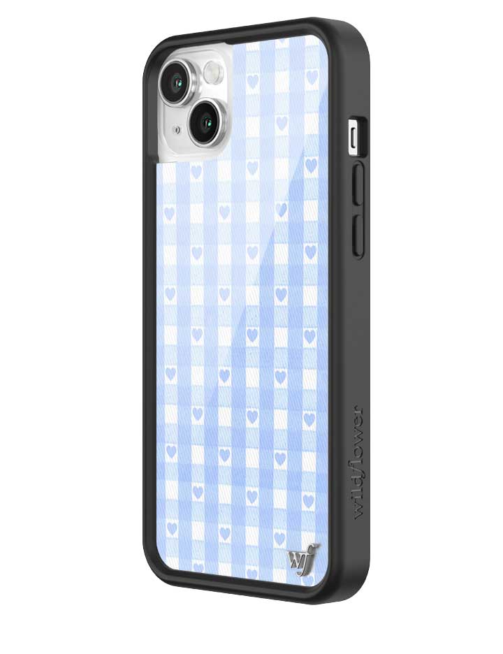 Gingham Hearts | Blue iPhone Case