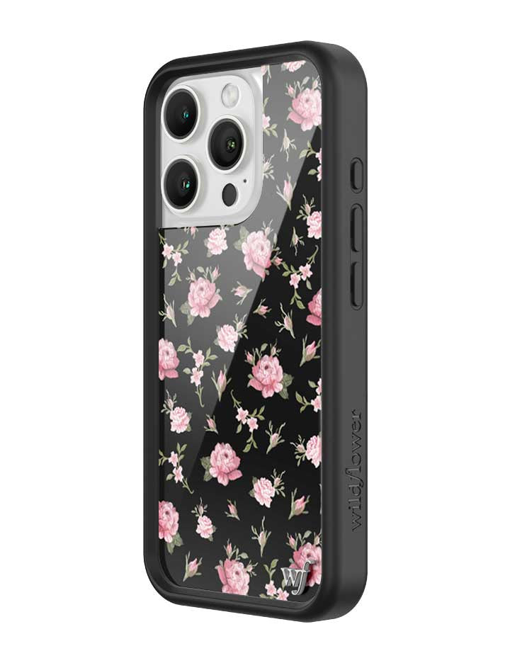 Black and Pink Floral iPhone Case
