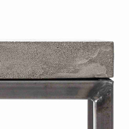 Modern Concrete Coffee Table Barocco Acheron 35.5x20 Metal Legs