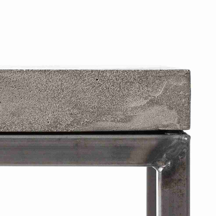 Concrete Coffee Table Modern Barocco Acheron 47x47 Steel Legs