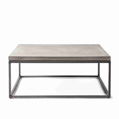 Modern Concrete Coffee Table Barocco Acheron 35.5x20 Metal Legs