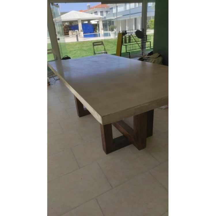 Lightweight Concrete Rectangular Dining Table 47 by 138 Inches Modern Industrial