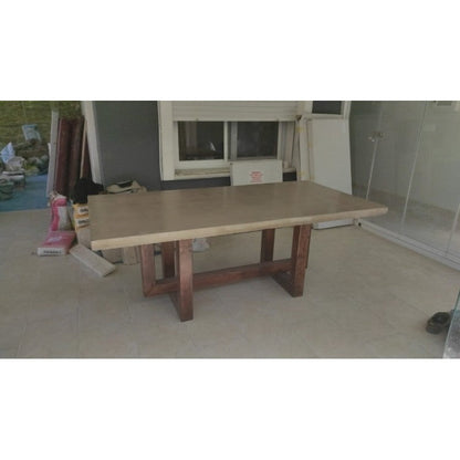 Lightweight Concrete Rectangular Dining Table - Contemporary Industrial Style 39x86.5