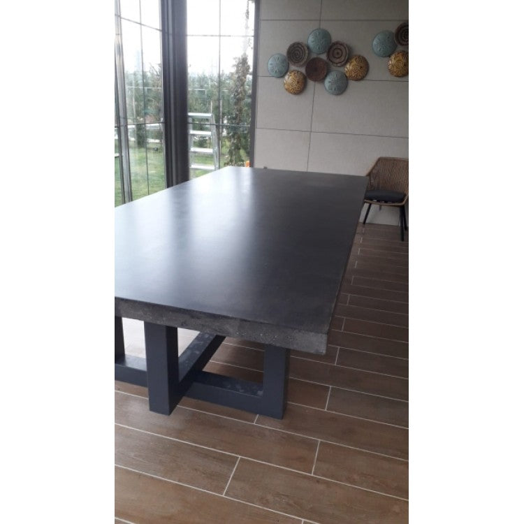 Lightweight Concrete Rectangular Dining Table - Contemporary Industrial Style 39x86.5