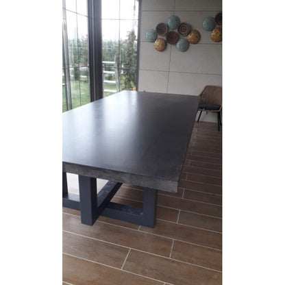 Lightweight Concrete Rectangular Dining Table - Contemporary Industrial Style 39x86.5